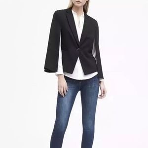 Banana Republic Black Ponte Knit Poncho/Cape